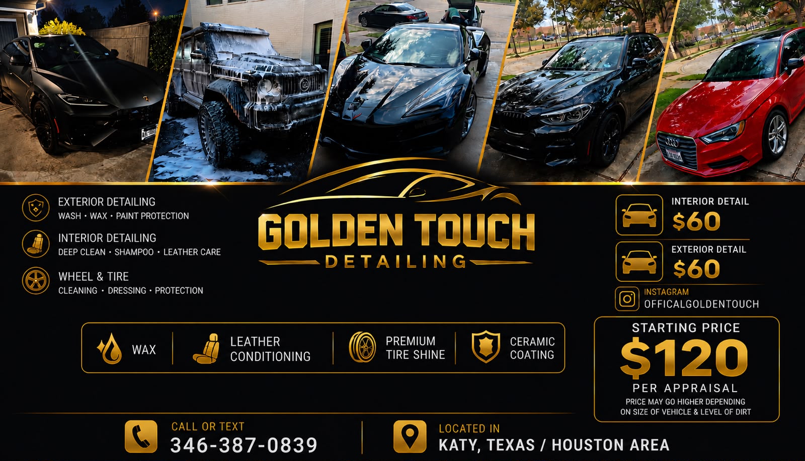 Golden Touch Detailing service flyer